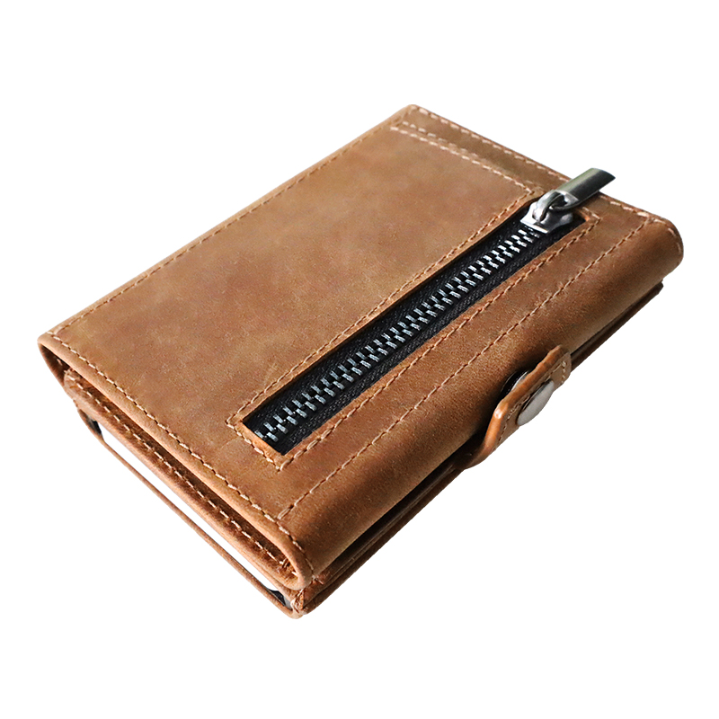 Best Seller Genuine Leather Slim Anti-theft Brush Multifunctional Wallet with Card Holder