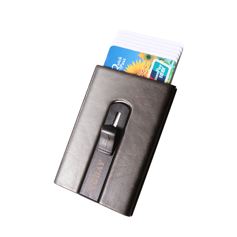  PU Leather Minimalist Mini Wallet Rfid Man with Card Holder