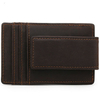 Genuine Leather Magnet Money Clip Front Pocket Leather Wallet for Men 