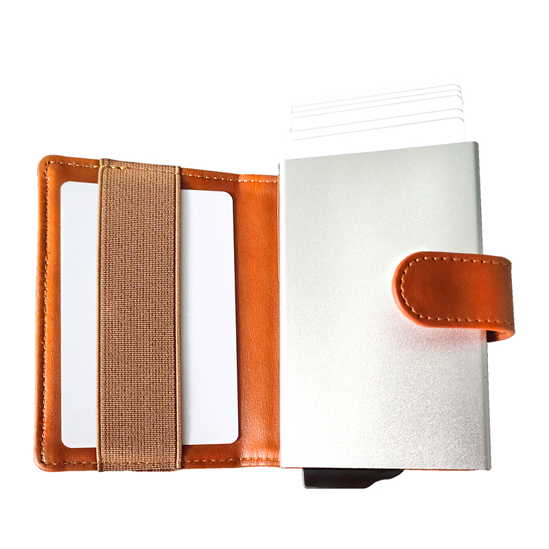 OEM Customized Logo New Design RFID Blocking PU Leather Card Holder Wallet Pocket Size For Men Or Women